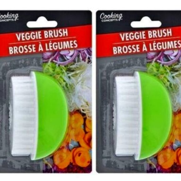 2x - Kitchen Fruit and Vegetable Brush, Green - Picture 1 of 3